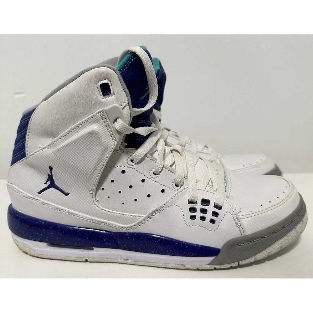 Nike Air Jordan Shoes Kids 6Y SC-1 538699-109 White Grape Basketball Sneakers‎